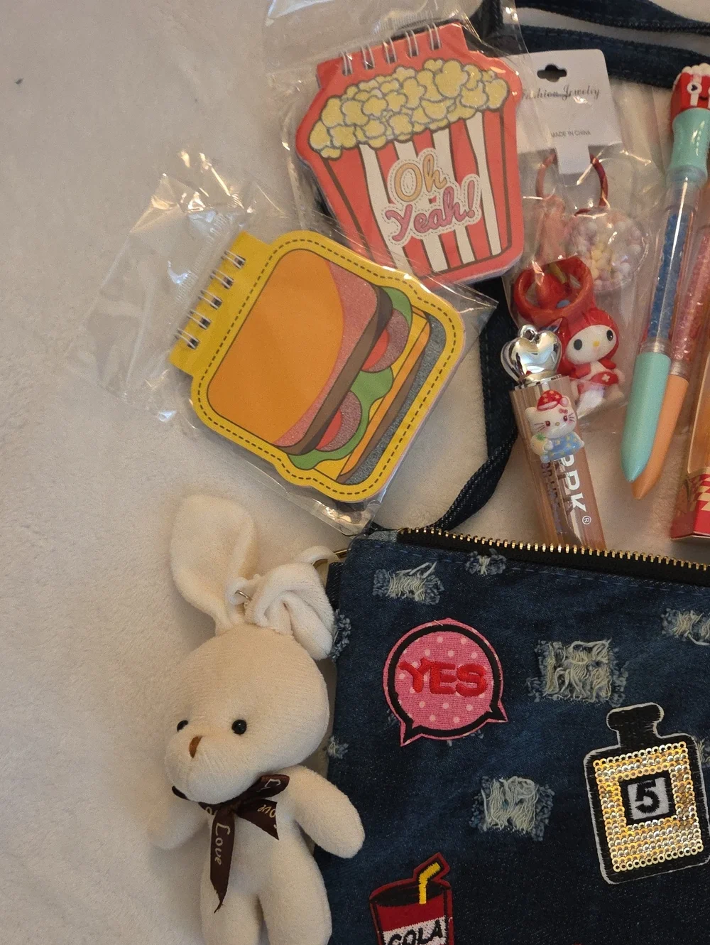 Junk Food Squishy Bundle With Blue Jean Crossbody/ Shoulder Bag 11.5 